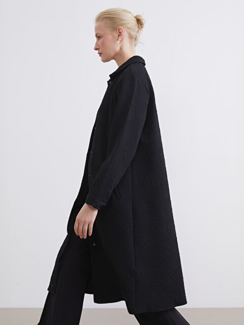 LCW Grace Gömlek Yaka Kendinden Desenli Kadın Ferace - S6KM44Z8-CVL