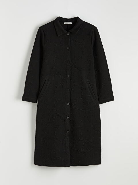 LCW Grace Gömlek Yaka Kendinden Desenli Kadın Ferace - S6KM44Z8-CVL