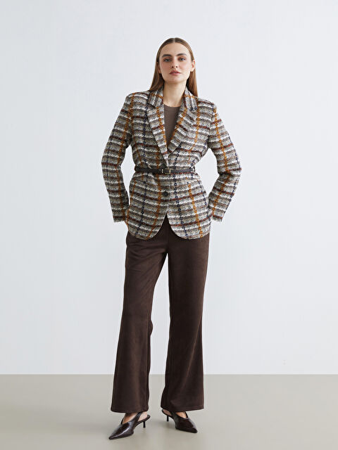 LCWAIKIKI Classic İspanyol Paça Kadın Süet Görünümlü Pantolon - S6KM65Z8-HLD