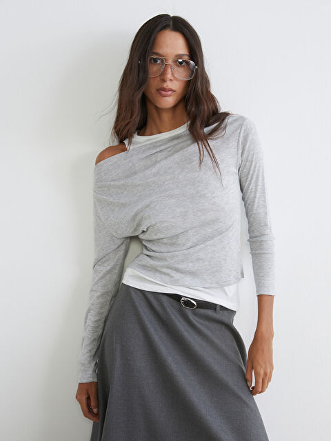 LCW Vision Kayık Yaka Kadın Body - S6KM68Z8-CY9