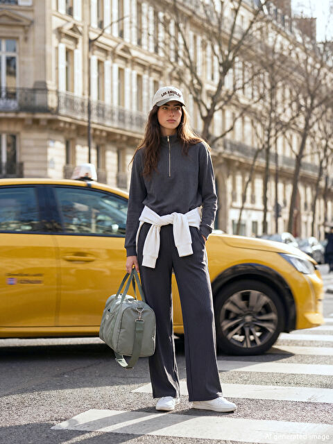 XSIDE Çizgili Soft Touch Kadın Eşofman Altı - S6KM71Z8-E93