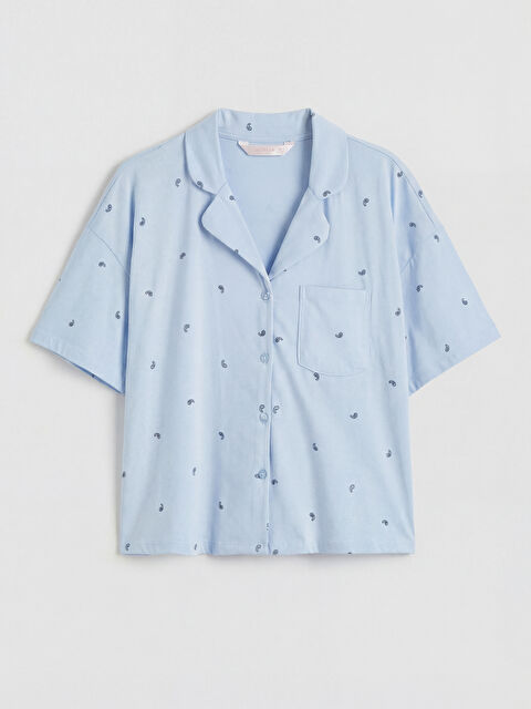 LCW DREAM Gömlek Yaka Desenli Kadın Pijama Üstü