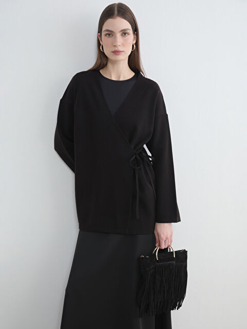 LCW Modest Kruvaze Yaka Kadın Kimono - S6KM99Z8-CVL