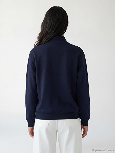 XSIDE Stitch Print Oversized Women's Thick Sweatshirt - S6KN08Z8