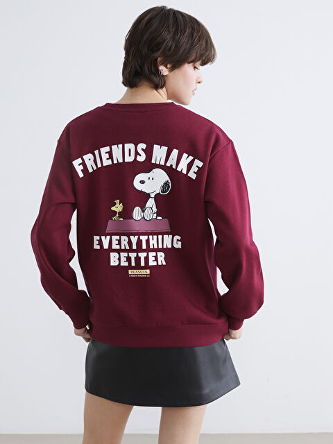 XSIDE Snoopy Baskılı Oversize Kadın Kalın Sweatshirt - S6KN09Z8-CWK