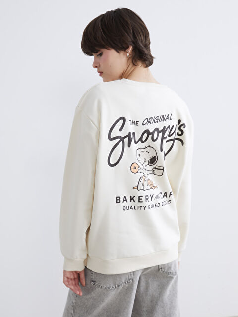 XSIDE Snoopy Baskılı Oversize Kadın Kalın Sweatshirt - S6KN10Z8-F0B