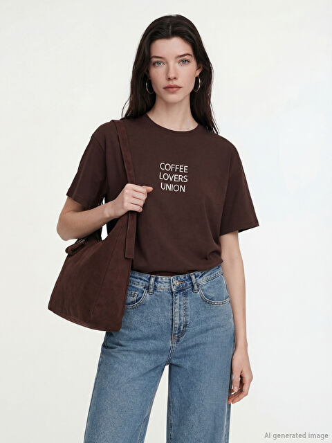 LCW Comfort T-shirt BRUN Femme