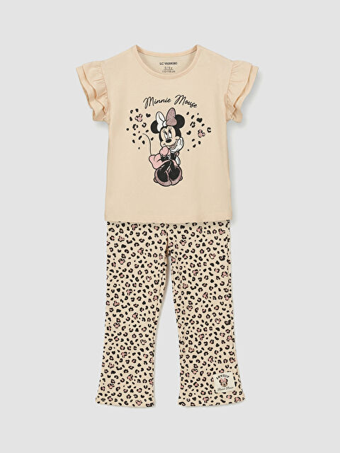 LCW Kids Minnie Mouse Baskılı Kız Çocuk Bluz ve Tayt - S6KN31Z1-FWS