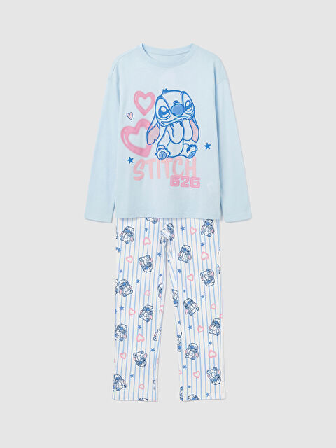 LCW Kids Stitch Baskılı Kız Çocuk Pijama Takım - S6KN51Z4-QWQ
