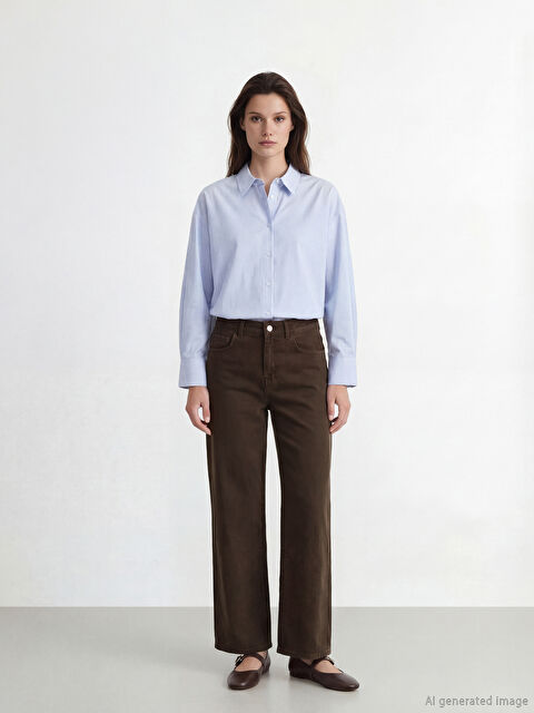 LCW Modest Yüksek Bel WideLeg Kadın Jean Pantolon - S6KN60Z8-HCN