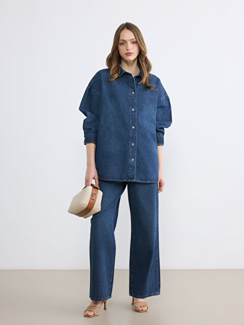 LCW Vision Beli Lastikli Wideleg Kadın Jean Pantolon - S6KN66Z8-507