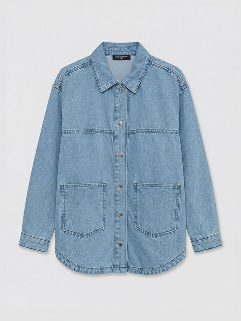 LCW Comfort Gömlek Yaka Kadın Jean Tunik - S6KN68Z8-507