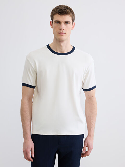 LCW Vision Bisiklet Yaka Ribanalı Erkek Tişört - S6KN70Z8-L7Y