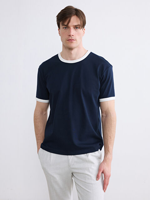 LCW Vision Bisiklet Yaka Ribanalı Erkek Tişört - S6KN70Z8-RFH