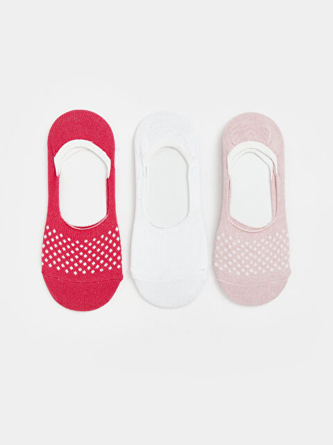 LCW ECO Kaymaz Topuk Desenli Kadın Babet Çorap 3'lü - S6KN84Z8-ZSE