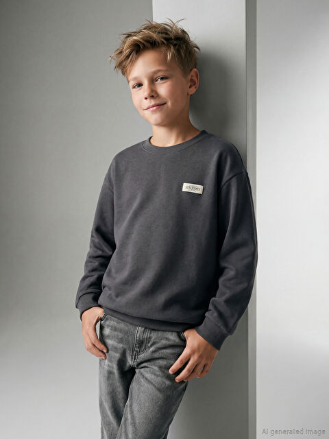 LCW Kids Bisiklet Yaka Erkek Çocuk Sweatshirt - S6KN98Z4-R34