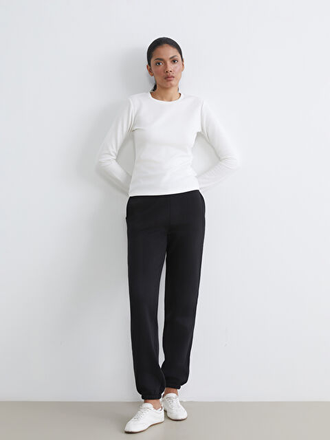 LCWAIKIKI Basic Beli Lastikli Kadın Jogger Eşofman Altı - S6KO25Z8-CVL