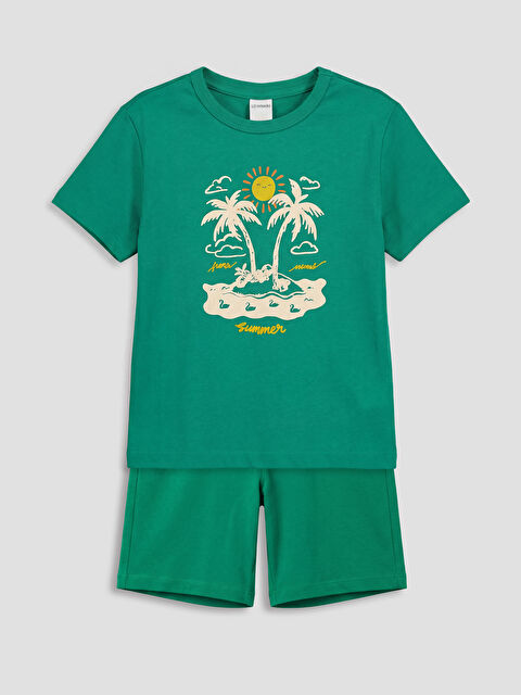 LC WAIKIKI Baskılı Erkek Çocuk Şortlu Takım