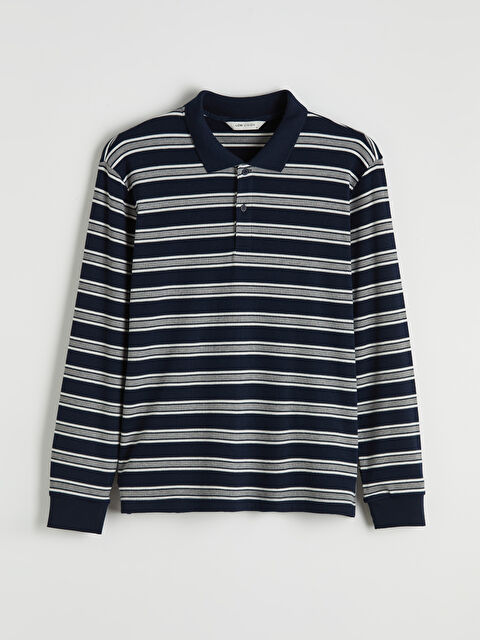 LCW Vision Polo Yaka Çizgili Erkek Tişört	 - S6KO87Z8-LGS