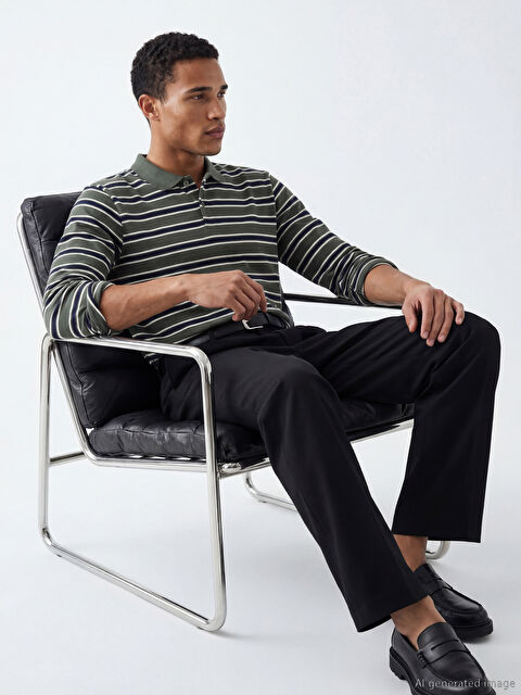 LCW Vision Polo Yaka Çizgili Erkek Tişört - S6KO87Z8-LFT