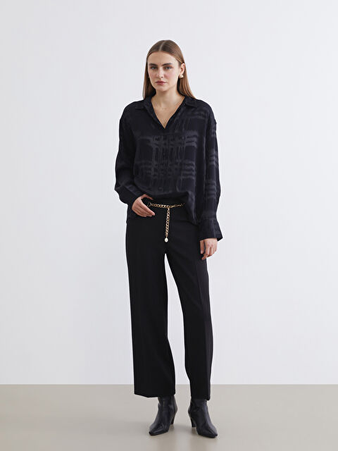 LCWAIKIKI Classic Loose Fit Zincir Kemerli Kadın Pantolon - S6KP19Z8-CVL