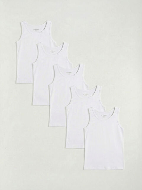 LCW Kids Bisiklet Yaka Kız Çocuk Atlet 5'li - S6KP20Z4-Q6K