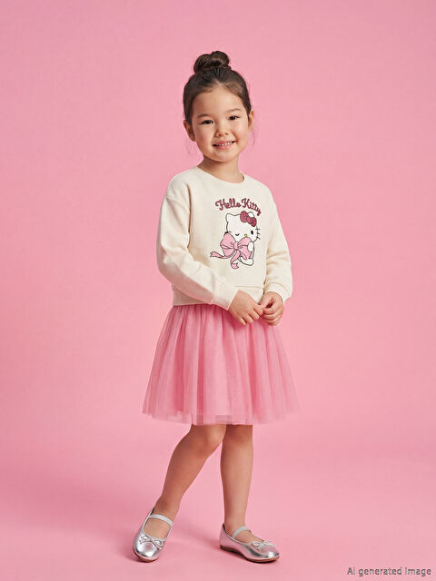 LCW Kids Hello Kitty Baskılı Kız Çocuk Tütü Elbise	 - S6KP35Z1-FES