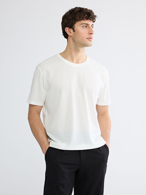 LC WAIKIKI Bisiklet Yaka Penye Erkek Tişört - S6KP44Z8-J5E