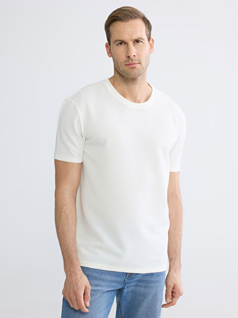 LCW ECO Bisiklet Yaka  Dokulu Erkek Tişört - S6KP50Z8-J5E