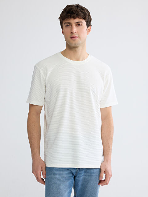 LCW ECO Bisiklet Yaka Dokulu Erkek Tişört - S6KP51Z8-J5E