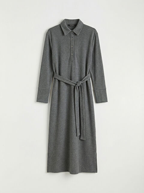 LCWAIKIKI Classic Polo Yaka Kuşaklı Elbise - S6KP66Z8-R2H