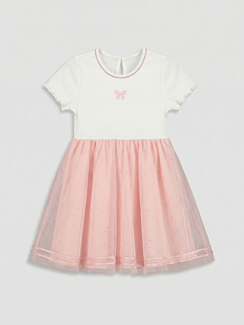 LCW Kids Bisiklet Yaka Kız Çocuk Tütü Elbise - S6KP74Z1-R9J