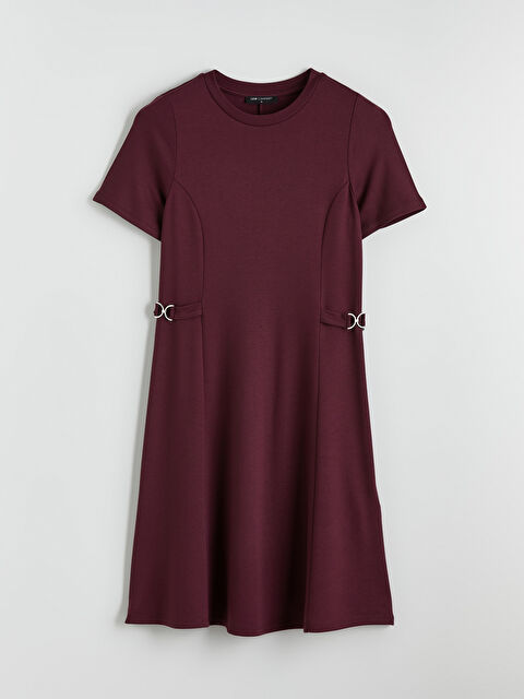 LCW Comfort Bisiklet Yaka Süs Kemer Detaylı Mini Elbise	 - S6KQ16Z8-HFC