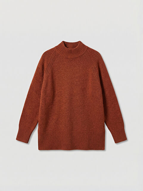 LCW Modest Balıkçı Yaka Oversize Kadın Triko Tunik - S6KQ19Z8-HJS