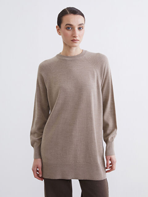 LCW Modest Bisiklet Yaka Kadın Triko Tunik - S6KQ20Z8-DHA