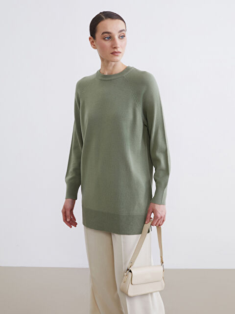 LCW Modest Bisiklet Yaka Kadın Triko Tunik - S6KQ20Z8-LVB