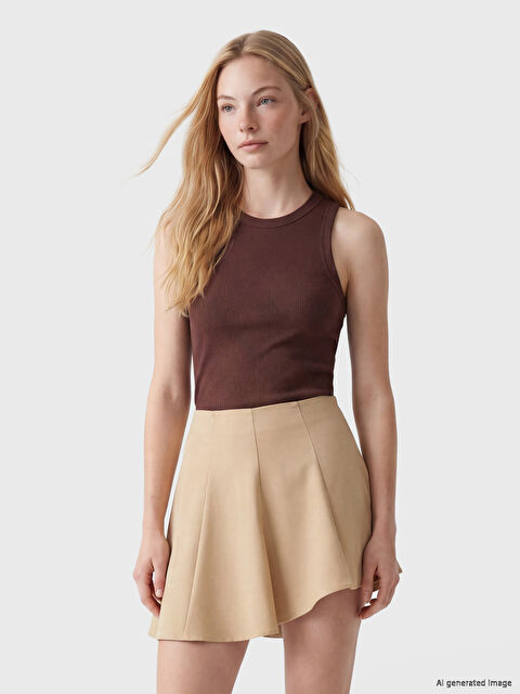 XSIDE Γυναίκα ΚΑΦΕ Αμάνικο μπλουζάκι