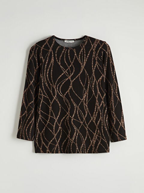 LCW Grace Bisiklet Yaka Desenli Kadın Tişört		
 - S6KQ36Z8-LQJ