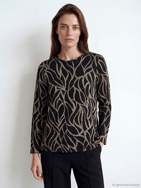 LCW Grace Bisiklet Yaka Desenli Bluz - S6KQ36Z8-LQZ