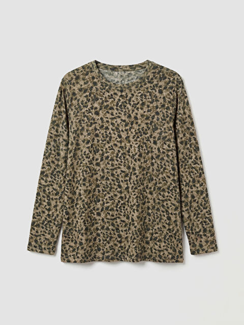 LCW Grace Bisiklet Yaka Desenli Kadın Tişört		
 - S6KQ36Z8-LS6