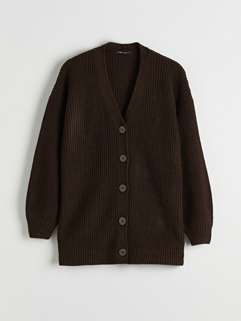 LCW Modest V Yaka Kadın Triko Hırka	 - S6KQ38Z8-ZTU