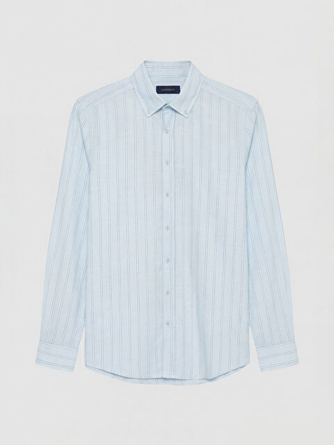 SOUTHBLUE Regular Fit Çizgili Poplin Erkek Gömlek