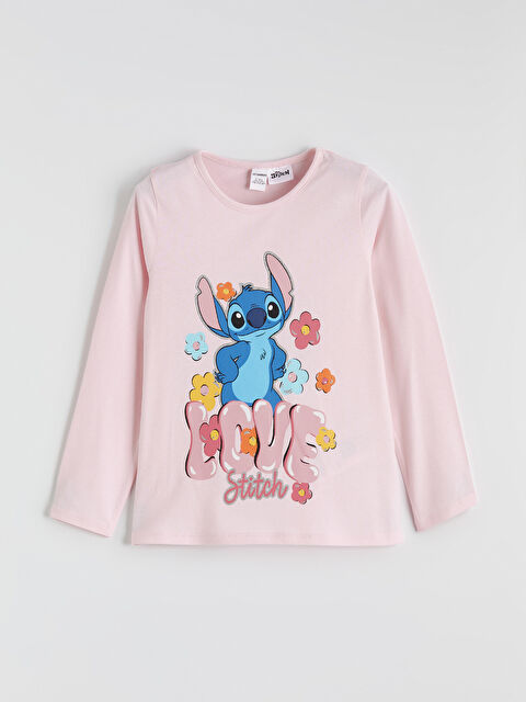 LCW Kids Lilo & Stitch Baskılı Kız Çocuk Tişört - S6KQ61Z1-JH4