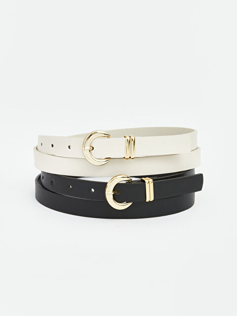 LCW ACCESSORIES Deri Görünümlü Kadın Kemer 2'li - S6KQ86Z8-EEW