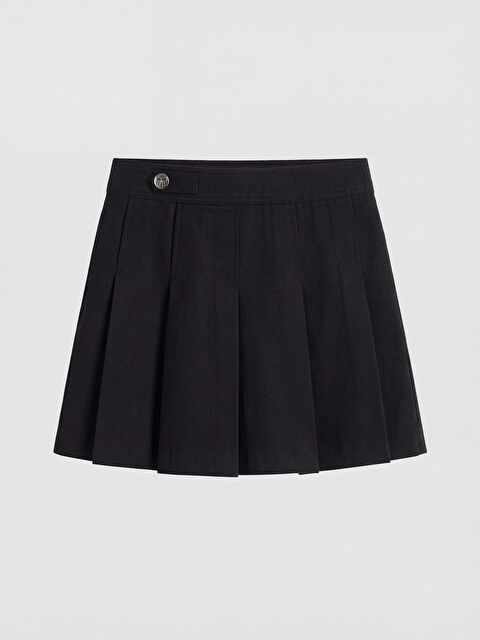 LCW Kids Pileli Kız Çocuk Gabardin Şort Etek - S6KQ90Z4-CVL