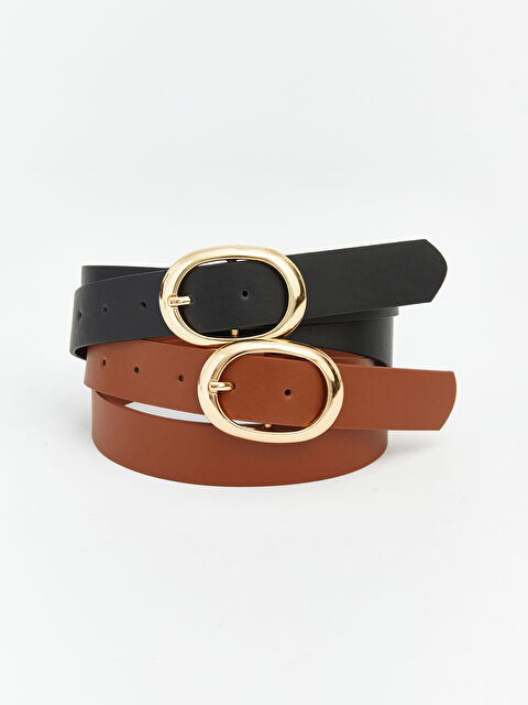 LCW ACCESSORIES Deri Görünümlü Kadın Kemer 2'li - S6KQ91Z8-DCJ