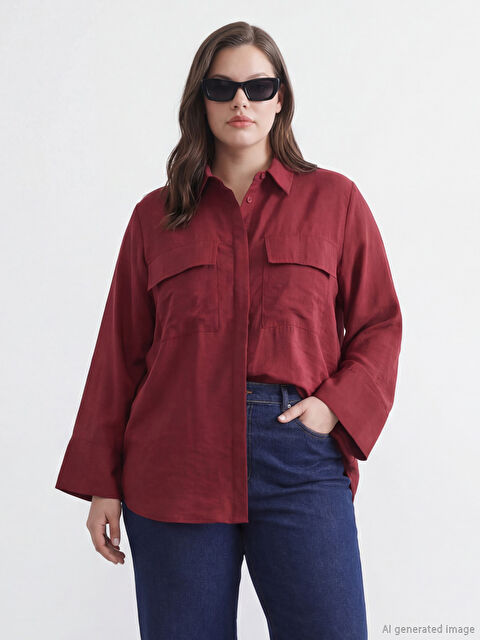 LCW STUDIO Oversize Kadın Gömlek - S6KQ95Z8-2D2