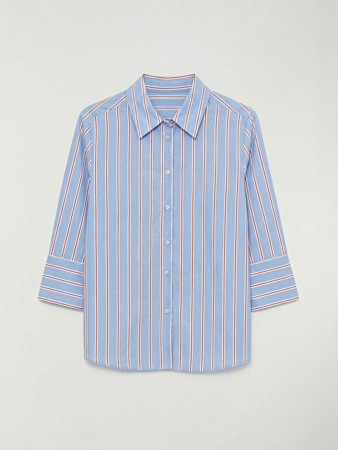 LCWAIKIKI Classic Çizgili Kadın Gömlek - S6KQ96Z8-LEN