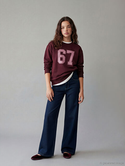 LCW Kids Wideleg Kız Çocuk Jean Pantolon - S6KR42Z4-309