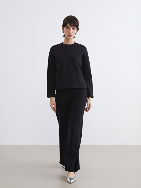 LCW Vision Beli Lastikli Geniş Paça Kadın Pantolon - S6KR98Z8-CVL